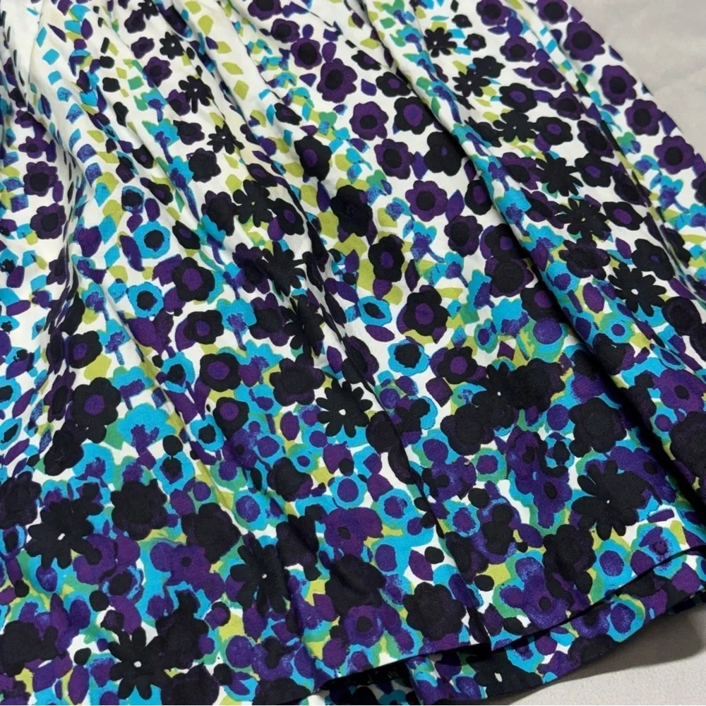 Takara Floral Mini Skirt in Blue and Purple
